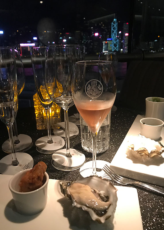 Sheraton Hong Kong Sky Lounge Oysters Pairing Event Champagne Barons De Rothschild